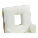 Gwendolyn Vegan Leather Upholstered Dining Arm Chair in Cream