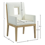 Gwendolyn Vegan Leather Upholstered Dining Arm Chair in Cream