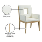Gwendolyn Vegan Leather Upholstered Dining Arm Chair in Cream