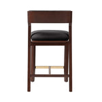 Patricia Wood Upholstered Counter Stool in Black