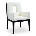 Gwendolyn Vegan Leather Upholstered Dining Arm Chair in Cream