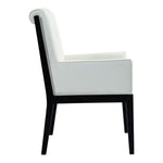 Gwendolyn Vegan Leather Upholstered Dining Arm Chair in Cream
