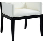 Gwendolyn Vegan Leather Upholstered Dining Arm Chair in Cream