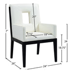 Gwendolyn Vegan Leather Upholstered Dining Arm Chair in Cream