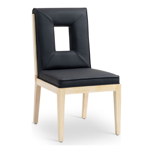 Gwendolyn Vegan Leather Upholstered Dining Side Chair in Black