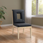 Gwendolyn Vegan Leather Upholstered Dining Side Chair in Black