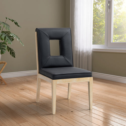 Gwendolyn Vegan Leather Upholstered Dining Side Chair in Black