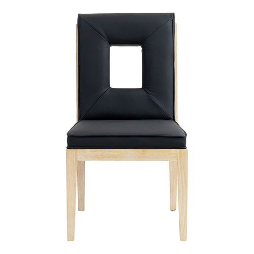 Gwendolyn Vegan Leather Upholstered Dining Side Chair in Black