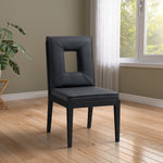 Gwendolyn Vegan Leather Upholstered Dining Side Chair in Black