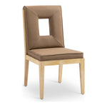 Gwendolyn Vegan Leather Upholstered Dining Side Chair in Brown
