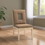 Gwendolyn Vegan Leather Upholstered Dining Side Chair in Brown