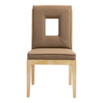 Gwendolyn Vegan Leather Upholstered Dining Side Chair in Brown