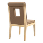 Gwendolyn Vegan Leather Upholstered Dining Side Chair in Brown