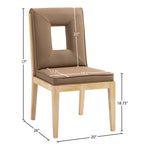 Gwendolyn Vegan Leather Upholstered Dining Side Chair in Brown