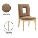 Gwendolyn Vegan Leather Upholstered Dining Side Chair in Brown