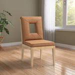 Gwendolyn Vegan Leather Upholstered Dining Side Chair in Cognac