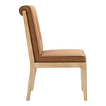 Gwendolyn Vegan Leather Upholstered Dining Side Chair in Cognac