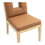 Gwendolyn Vegan Leather Upholstered Dining Side Chair in Cognac
