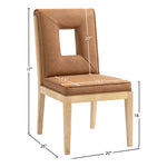 Gwendolyn Vegan Leather Upholstered Dining Side Chair in Cognac