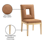 Gwendolyn Vegan Leather Upholstered Dining Side Chair in Cognac