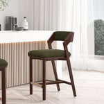 Patricia Wood Upholstered Counter Stool in Turtle Green
