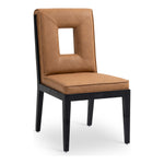 Gwendolyn Vegan Leather Upholstered Dining Side Chair in Cognac