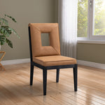 Gwendolyn Vegan Leather Upholstered Dining Side Chair in Cognac