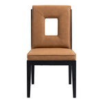 Gwendolyn Vegan Leather Upholstered Dining Side Chair in Cognac