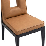 Gwendolyn Vegan Leather Upholstered Dining Side Chair in Cognac