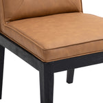Gwendolyn Vegan Leather Upholstered Dining Side Chair in Cognac