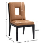 Gwendolyn Vegan Leather Upholstered Dining Side Chair in Cognac