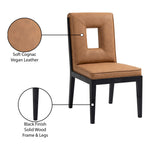 Gwendolyn Vegan Leather Upholstered Dining Side Chair in Cognac