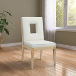 Gwendolyn Vegan Leather Upholstered Dining Side Chair in Cream