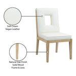 Gwendolyn Vegan Leather Upholstered Dining Side Chair in Cream