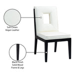 Gwendolyn Vegan Leather Upholstered Dining Side Chair in Cream