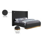 Halton Boucle Fabric Upholstered King Bed (3 Boxes) in Black