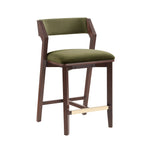 Patricia Wood Upholstered Counter Stool in Turtle Green