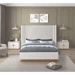 Halton Boucle Fabric Upholstered King Bed (3 Boxes) in Cream