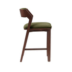 Patricia Wood Upholstered Counter Stool in Turtle Green