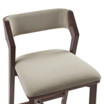 Patricia Wood Upholstered Counter Stool in Linen