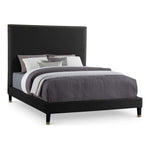 Harlie Velvet Upholstered King Bed in Black