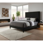 Harlie Velvet Upholstered King Bed in Black