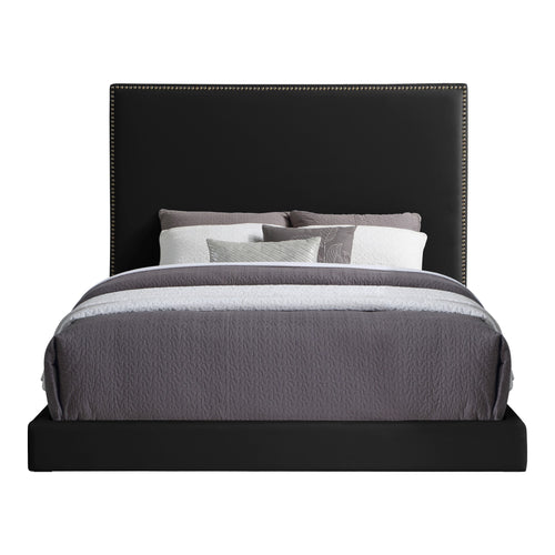 Harlie Velvet Upholstered King Bed in Black