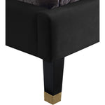 Harlie Velvet Upholstered King Bed in Black