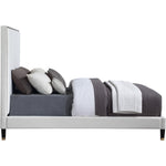 Harlie Velvet Upholstered King Bed in Cream
