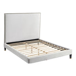Harlie Velvet Upholstered King Bed in Cream