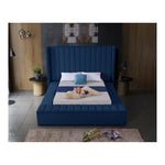 Kiki Velvet Upholstered King Bed (3 Boxes) in Navy