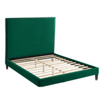 Harlie Velvet Upholstered King Bed in Green
