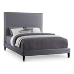 Harlie Velvet Upholstered King Bed in Grey