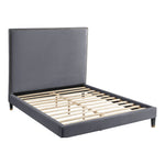 Harlie Velvet Upholstered King Bed in Grey